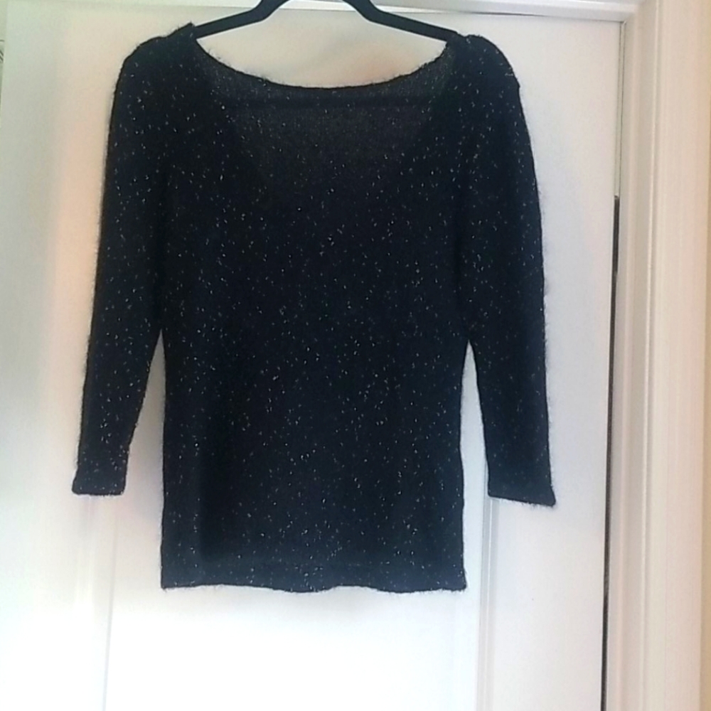 Black sweater with metallic flecks